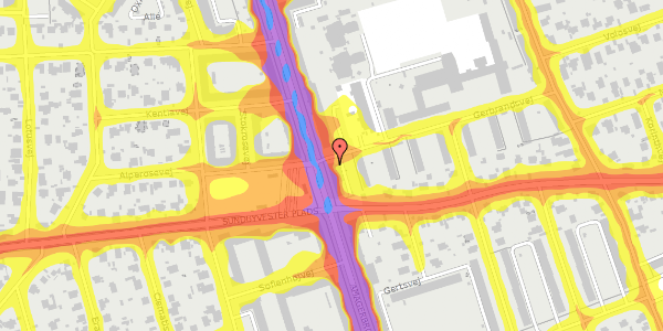 Trafikstøjkort på Gerbrandsvej 2, 1. th, 2300 København S