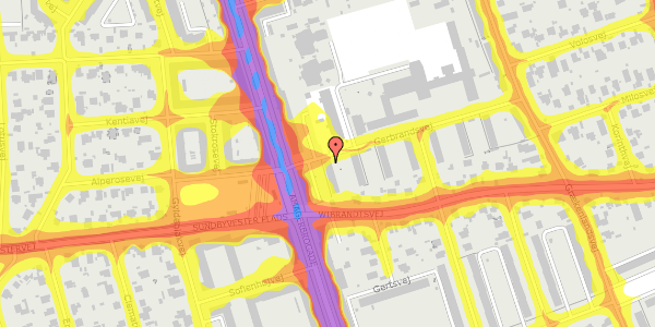 Trafikstøjkort på Gerbrandsvej 4, st. 3, 2300 København S