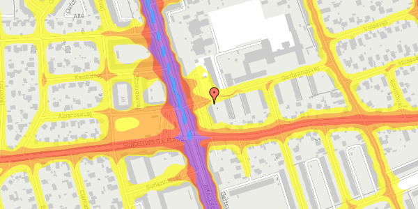 Trafikstøjkort på Gerbrandsvej 4, 1. 2, 2300 København S