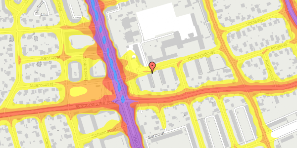 Trafikstøjkort på Gerbrandsvej 8, st. 1, 2300 København S