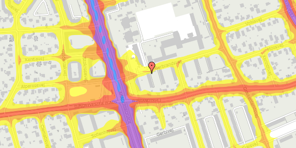 Trafikstøjkort på Gerbrandsvej 8, 1. 1, 2300 København S