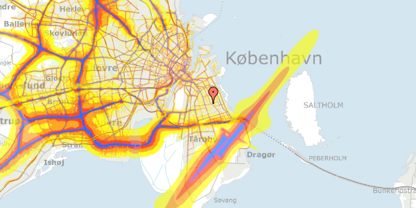 Trafikstøjkort på Gerbrandsvej 24, st. 1, 2300 København S