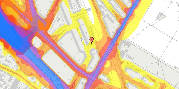 Trafikstøjkort på Gilbjerggade 4, 1. th, 2200 København N