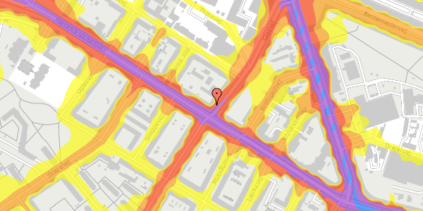 Trafikstøjkort på Glasvej 1, st. , 2400 København NV