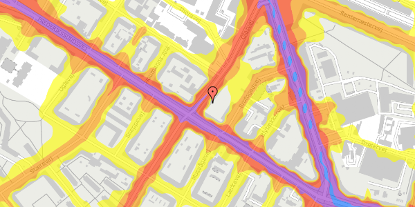 Trafikstøjkort på Glasvej 2, st. th, 2400 København NV