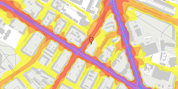 Trafikstøjkort på Glasvej 4, 1. th, 2400 København NV