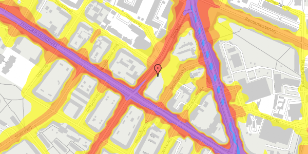 Trafikstøjkort på Glasvej 6, 1. tv, 2400 København NV