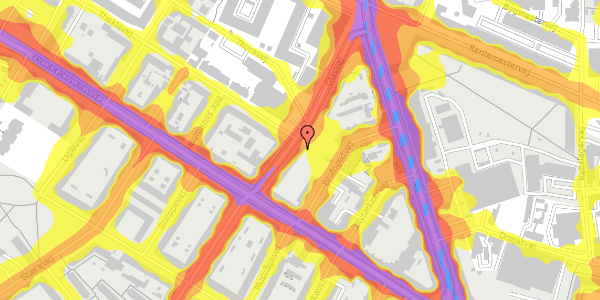 Trafikstøjkort på Glasvej 8A, st. th, 2400 København NV