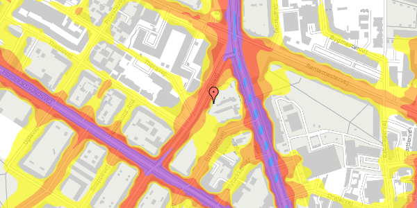 Trafikstøjkort på Glasvej 22, 3. th, 2400 København NV