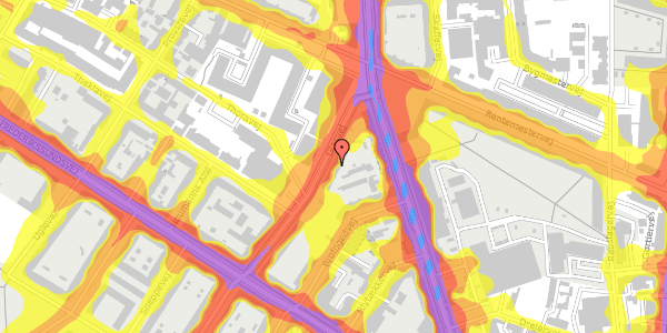 Trafikstøjkort på Glasvej 24, st. th, 2400 København NV