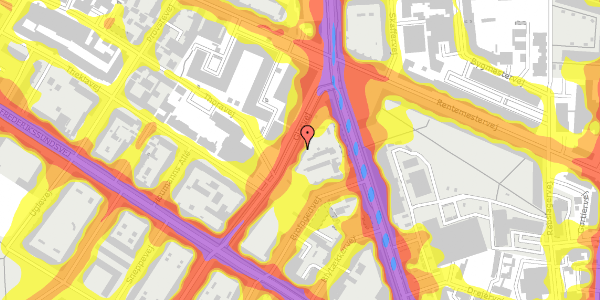 Trafikstøjkort på Glasvej 24, 2. th, 2400 København NV