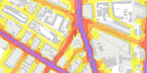 Trafikstøjkort på Glasvej 28, 1. th, 2400 København NV