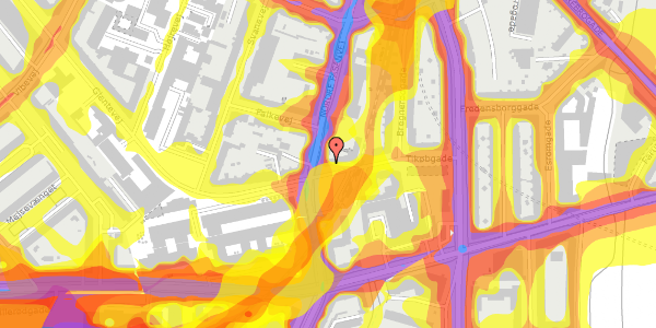 Trafikstøjkort på Glentevej 4, 1. th, 2400 København NV