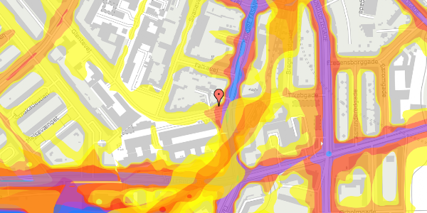 Trafikstøjkort på Glentevej 8, 3. th, 2400 København NV