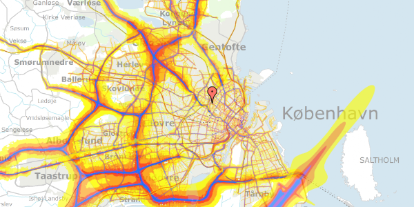 Trafikstøjkort på Glentevej 18, 1. th, 2400 København NV