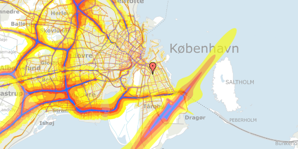 Trafikstøjkort på Glommensgade 7, 2. th, 2300 København S