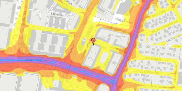 Trafikstøjkort på Glommensgade 11, 4. th, 2300 København S