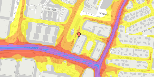 Trafikstøjkort på Glommensgade 13, 3. th, 2300 København S