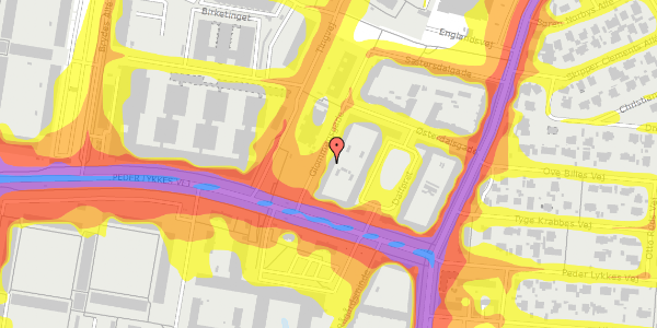 Trafikstøjkort på Glommensgade 17, 2. th, 2300 København S