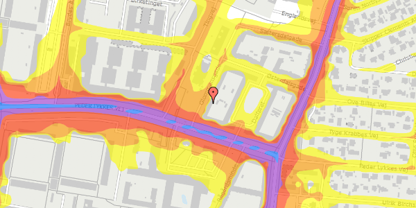 Trafikstøjkort på Glommensgade 19, 1. tv, 2300 København S