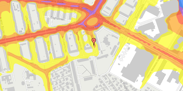 Trafikstøjkort på Glucksvej 1, st. , 2450 København SV