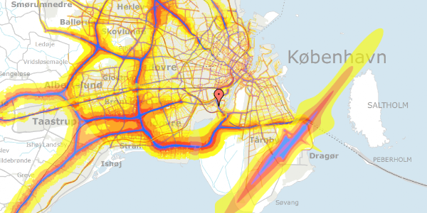 Trafikstøjkort på Glucksvej 2, st. , 2450 København SV