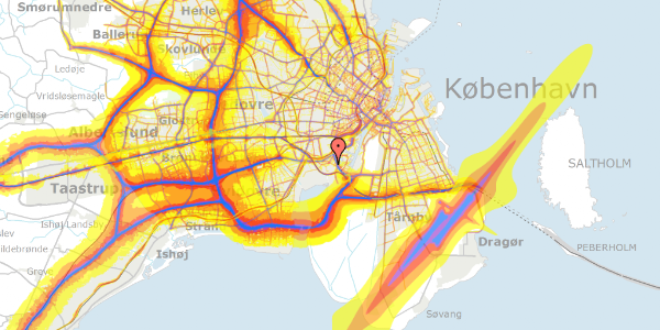 Trafikstøjkort på Glucksvej 4, st. tv, 2450 København SV