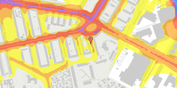 Trafikstøjkort på Glucksvej 7, st. th, 2450 København SV