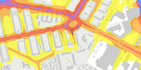 Trafikstøjkort på Glucksvej 9, 2. th, 2450 København SV