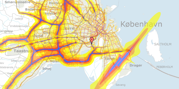 Trafikstøjkort på Glucksvej 10, 3. th, 2450 København SV