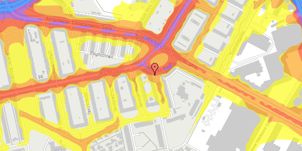 Trafikstøjkort på Glucksvej 13, st. tv, 2450 København SV