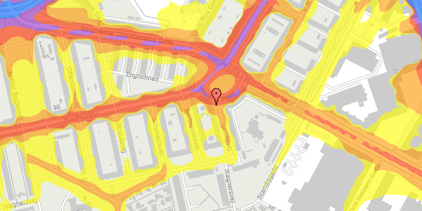 Trafikstøjkort på Glucksvej 13, 1. tv, 2450 København SV