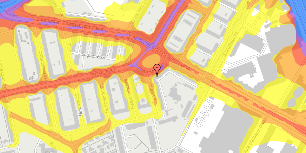 Trafikstøjkort på Glucksvej 16, kl. , 2450 København SV