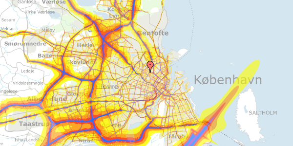 Trafikstøjkort på Gormsgade 8, 1. 35, 2200 København N