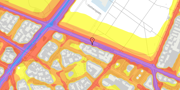 Trafikstøjkort på Gothersgade 105, 3. th, 1123 København K