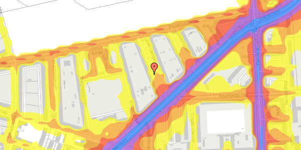 Trafikstøjkort på Gravervænget 9, st. 3, 2400 København NV