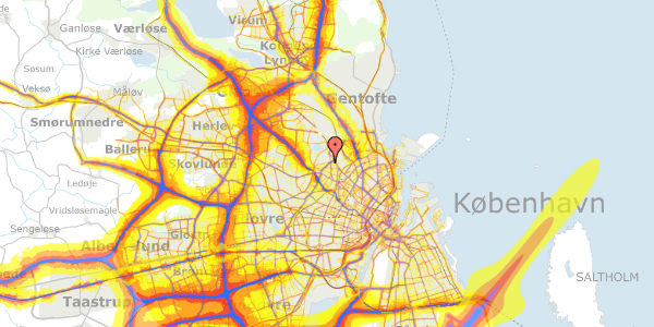 Trafikstøjkort på Gravervænget 16, 1. , 2400 København NV