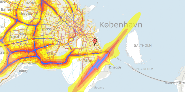 Trafikstøjkort på Greisvej 32, 2. tv, 2300 København S