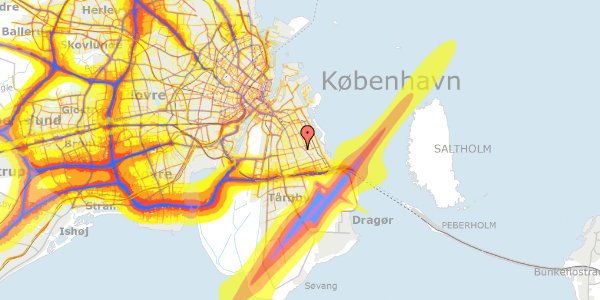 Trafikstøjkort på Greisvej 42, 1. th, 2300 København S