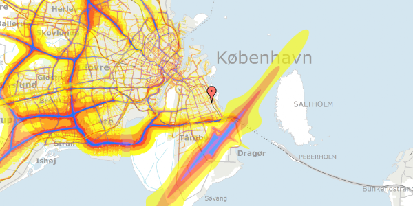 Trafikstøjkort på Greisvej 102, 2300 København S