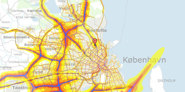 Trafikstøjkort på Gribskovvej 3, st. th, 2100 København Ø