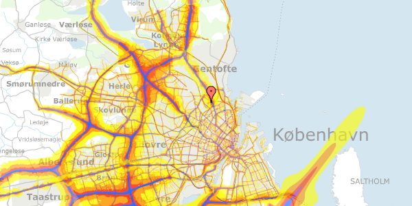 Trafikstøjkort på Gribskovvej 29, st. th, 2100 København Ø