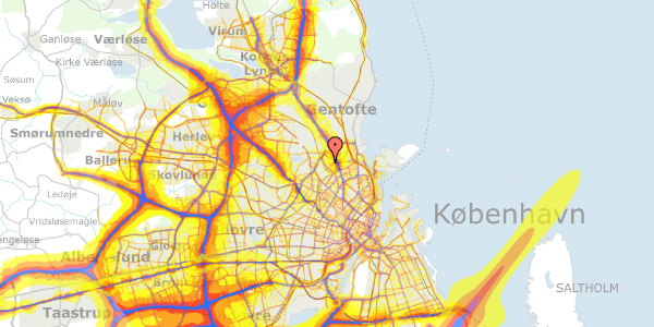 Trafikstøjkort på Gribskovvej 31, st. th, 2100 København Ø