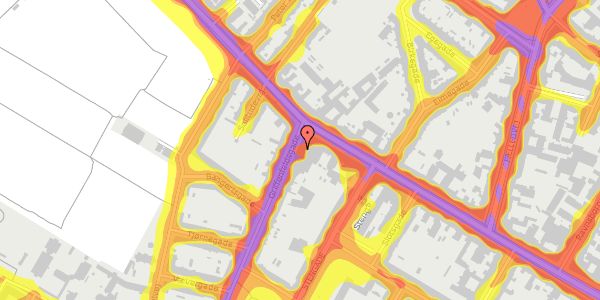 Trafikstøjkort på Griffenfeldsgade 3, 1. 13, 2200 København N