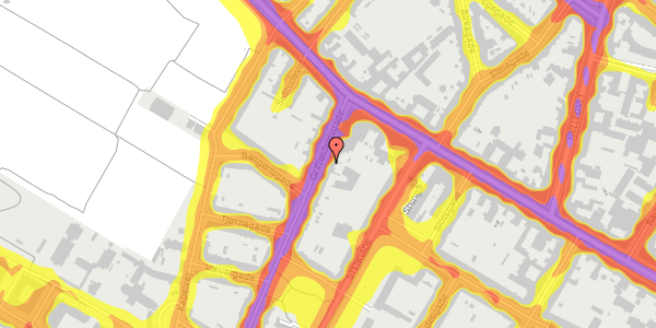 Trafikstøjkort på Griffenfeldsgade 5, st. tv, 2200 København N