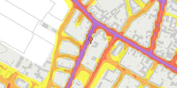 Trafikstøjkort på Griffenfeldsgade 7, 1. th, 2200 København N