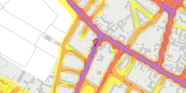 Trafikstøjkort på Griffenfeldsgade 8, st. th, 2200 København N