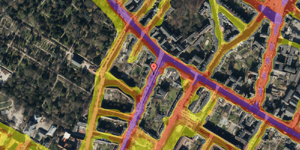 Trafikstøjkort på Griffenfeldsgade 8, 1. tv, 2200 København N