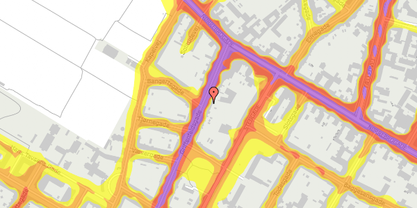 Trafikstøjkort på Griffenfeldsgade 9, kl. th, 2200 København N