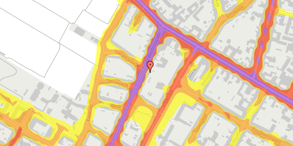 Trafikstøjkort på Griffenfeldsgade 11A, 2. th, 2200 København N